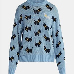 Stranger Things Blue Dog Sweater Knit Blue Small NWT
